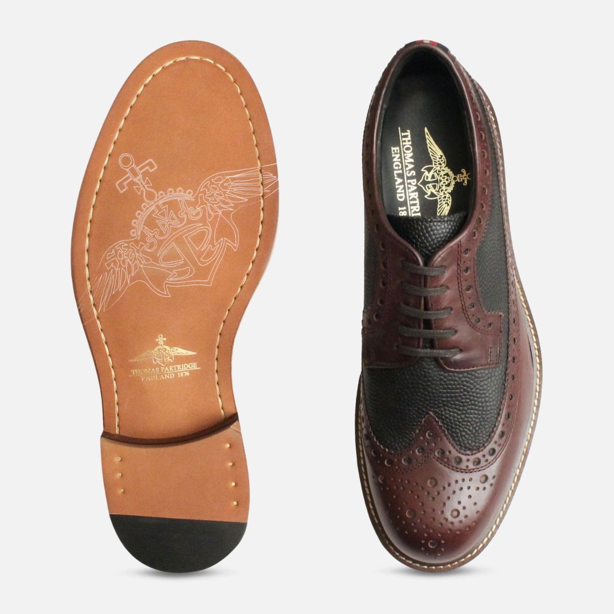 Thomas Partridge Two Tone Brown Wingtip Brogues