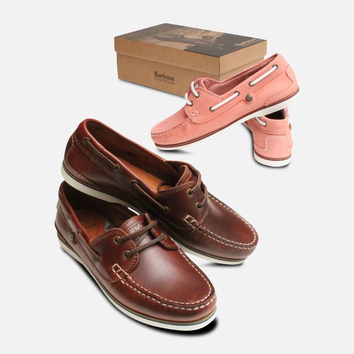 Barbour Brown Waxy Mahogany Bowline Boat Shoes