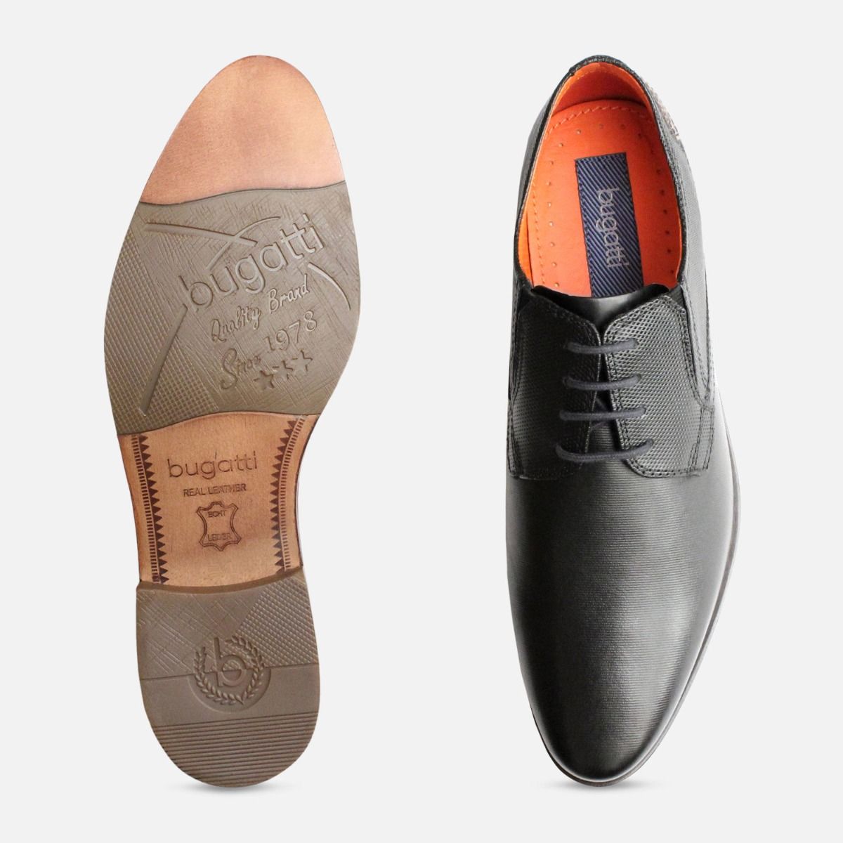 Black Formal Pointed Mens Shoes by Bugatti