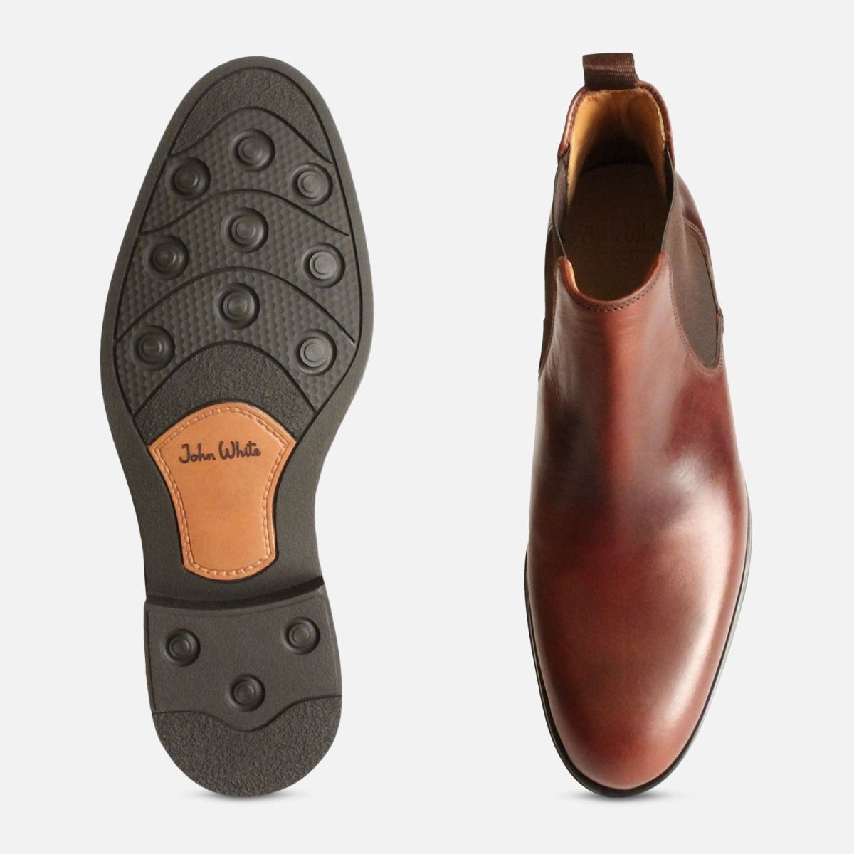 Waxy Brown John White Chelsea Boots