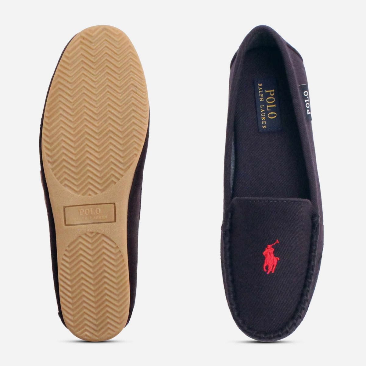 Ralph Lauren Womens Declan III Navy Blue Luxury Slipper