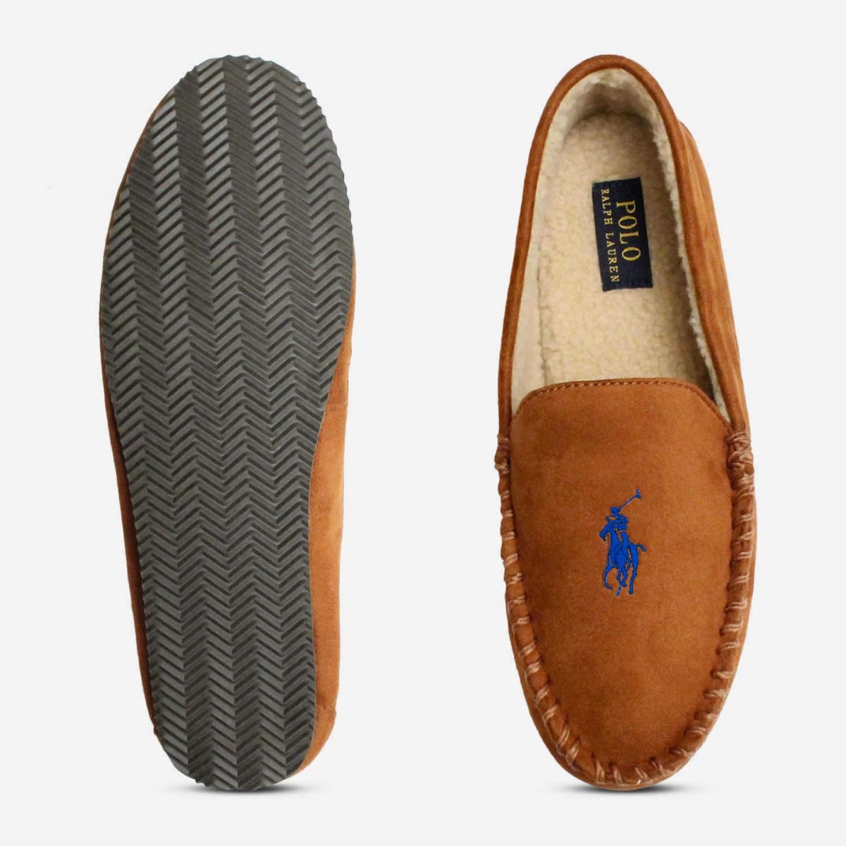 Ralph Lauren Polo Dezi Snuff Brown Mens Desginer Slippers