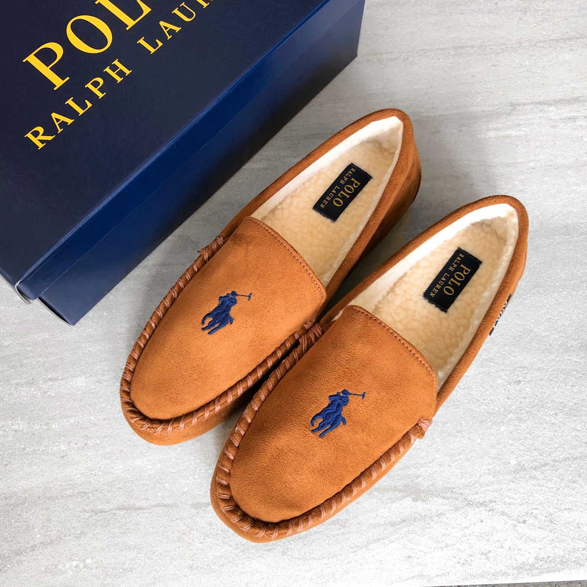 Ralph Lauren Polo Dezi Snuff Brown Mens Desginer Slippers