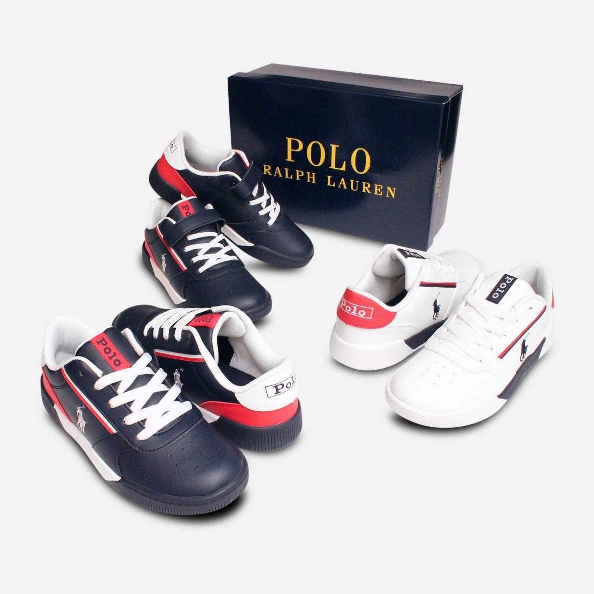 Ralph Lauren Polo Navy Blue Keelin II Kids Shoes