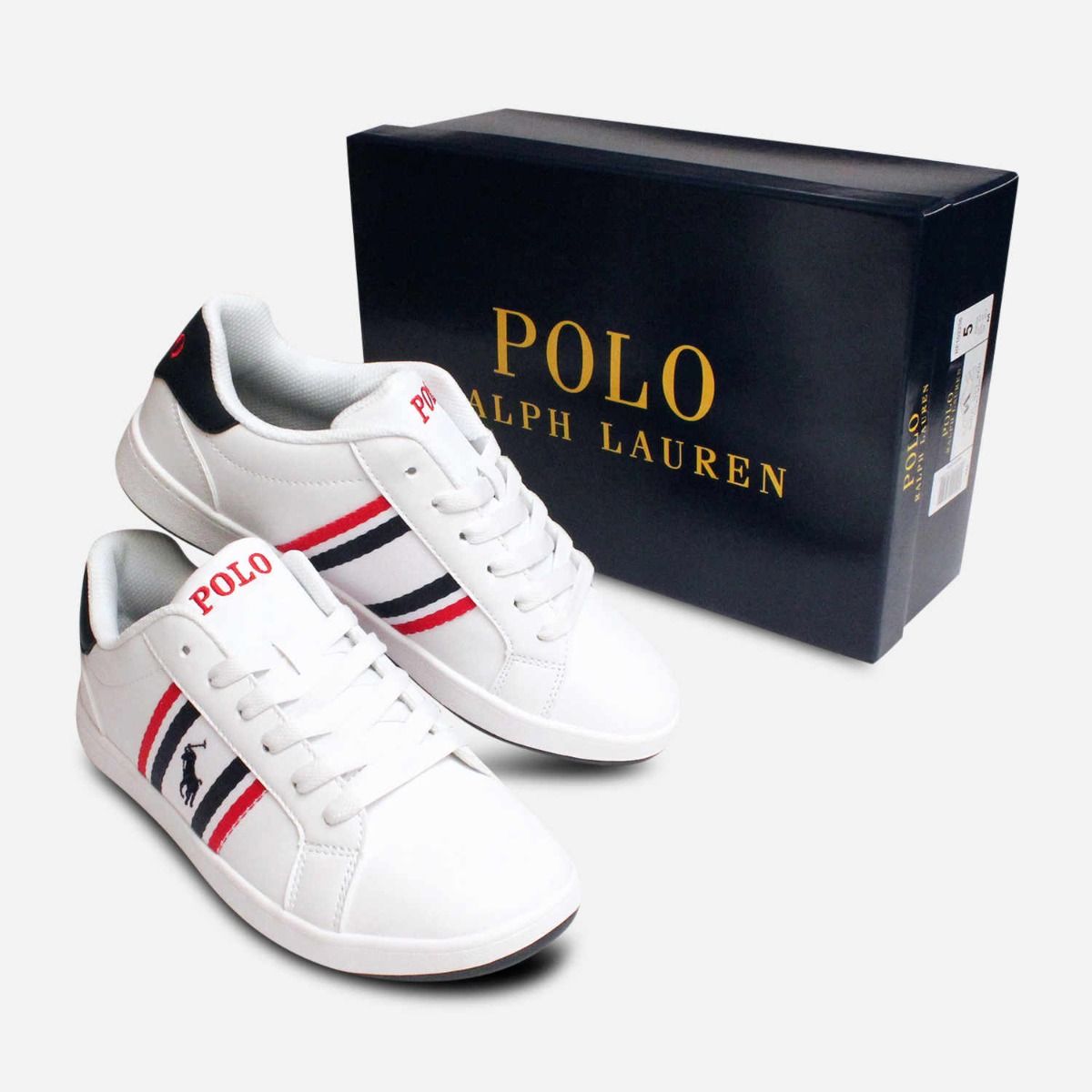 Ralph Lauren Polo Childrens Shoes Oaklynn II in White