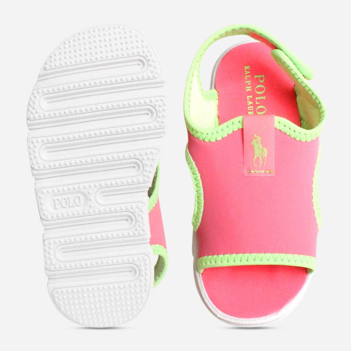Ralph Lauren Polo Neoprene Pink & Lime Kids Shoes