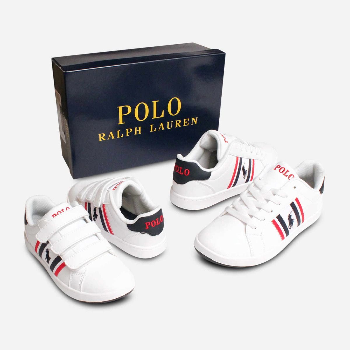Ralph Lauren Polo Childrens Classic White Leather Shoes