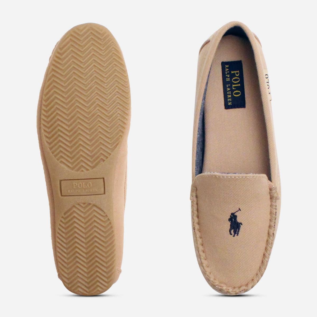 Ralph Lauren Womens Declan III Beige Luxury Slippers