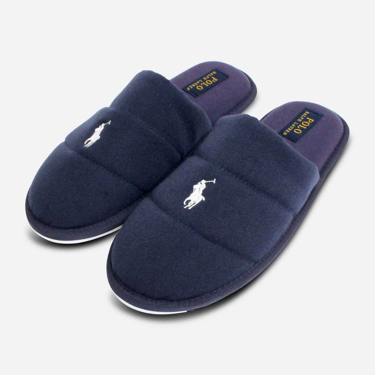Ralph Lauren Womens Designer Navy Blue Mule Slippers display picture 3