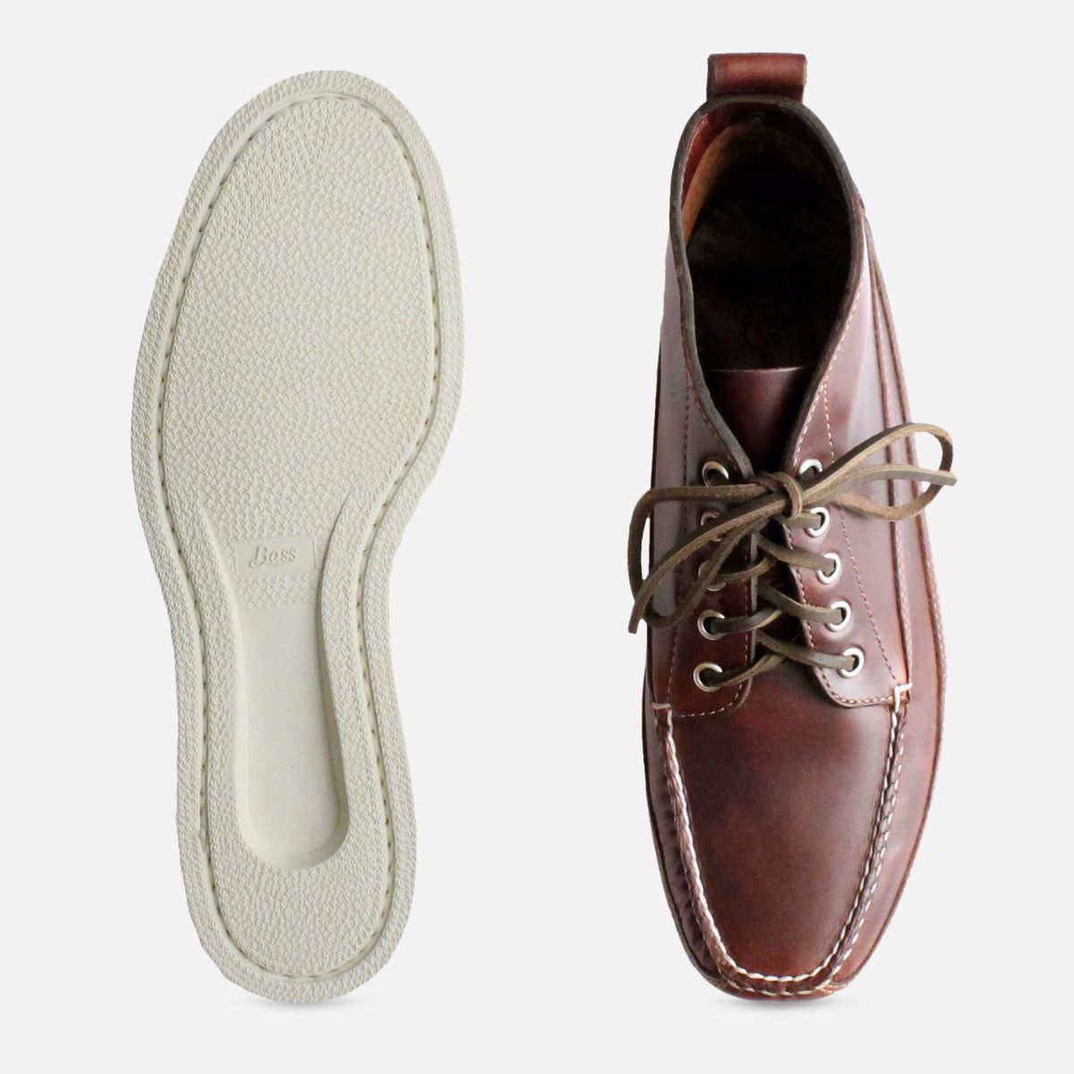 Bass Ranger Brown Pull Up Boat Shoe Demi Boot