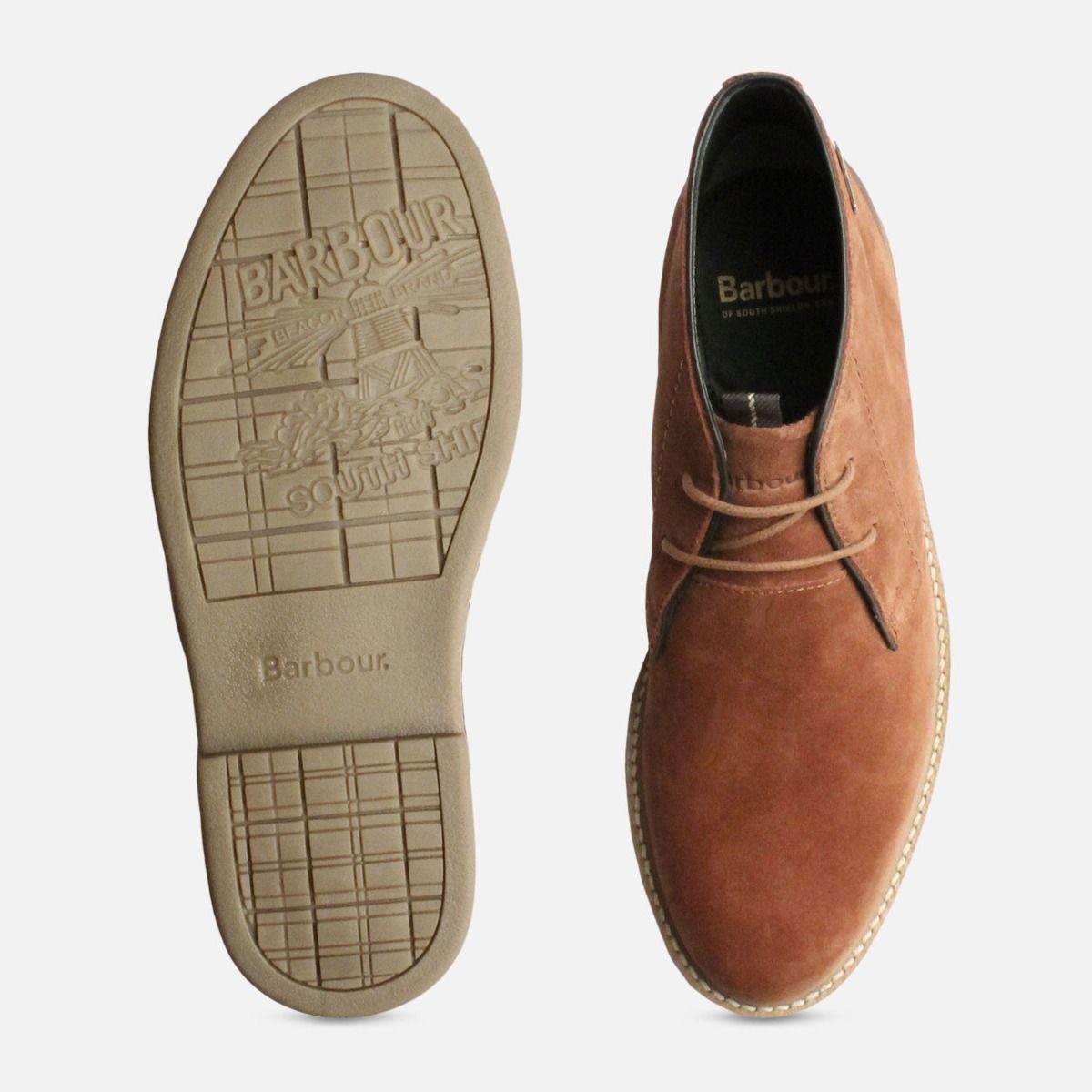 Rust Suede Barbour Mens Chukka Boots