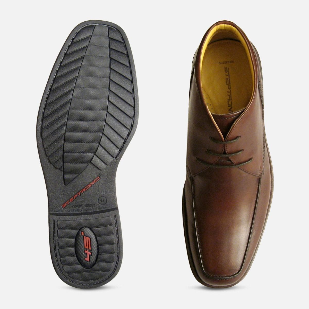 Steptronic Formal Brown Mens Designer Lace Up Boots