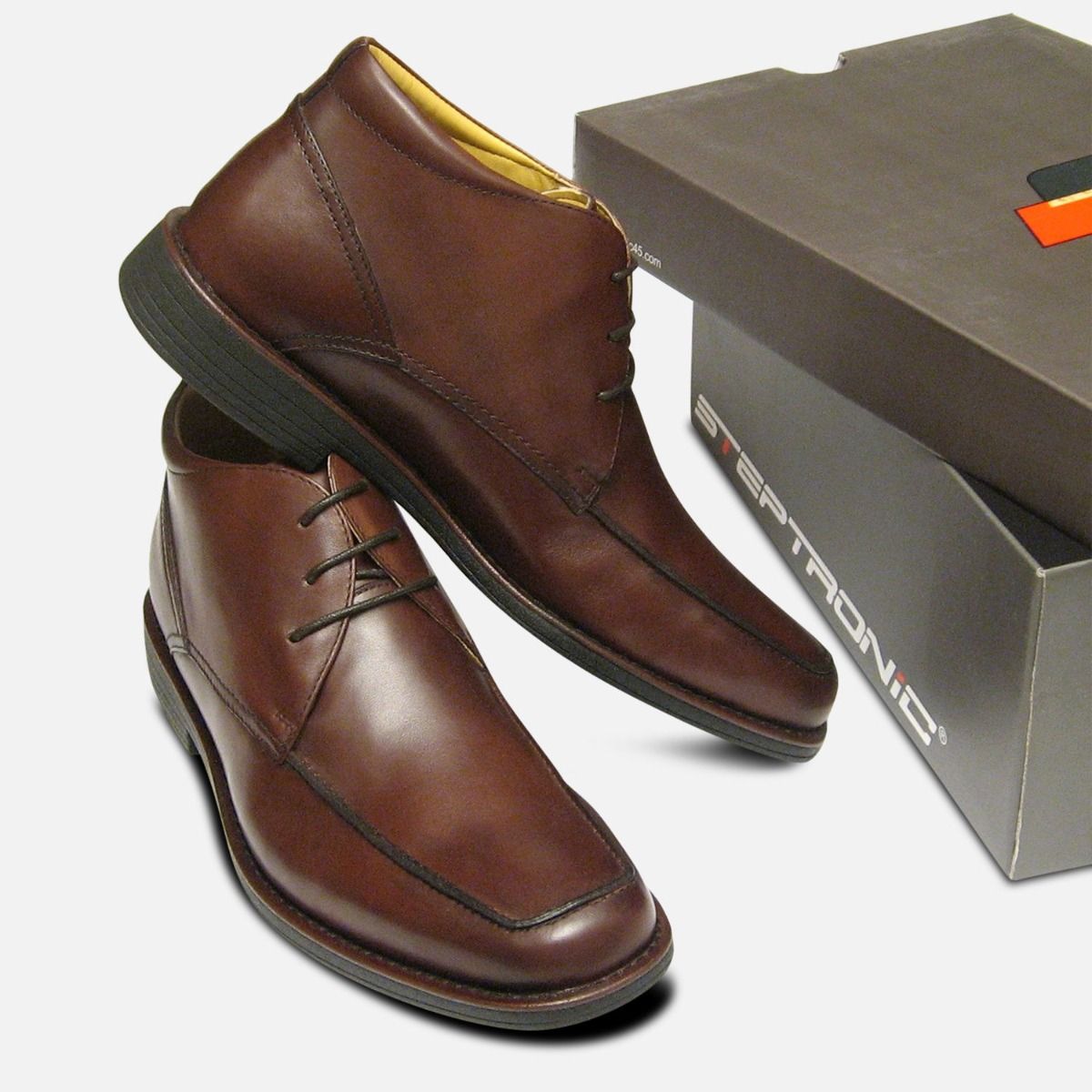 Steptronic Formal Brown Mens Designer Lace Up Boots