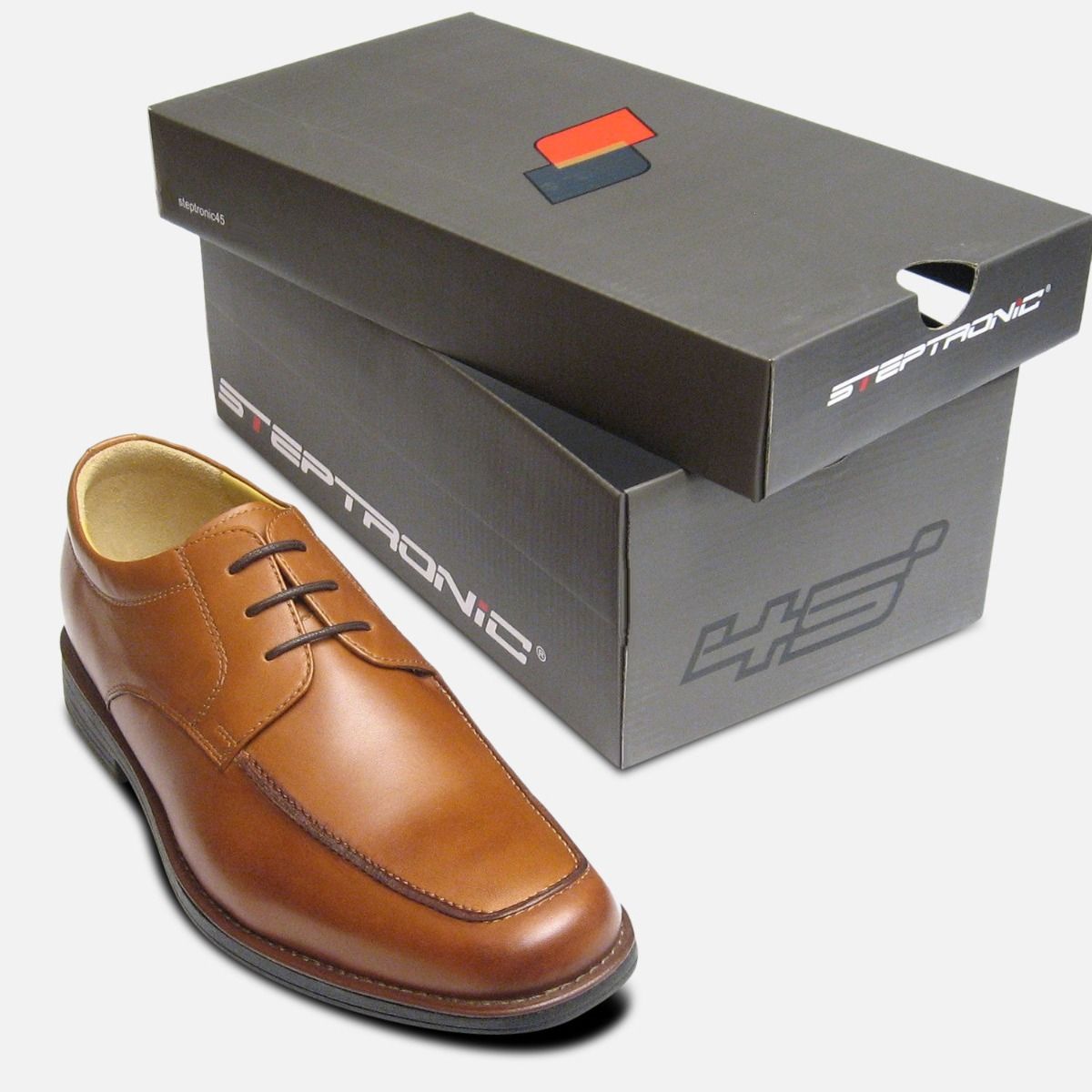 Steptronic Cognac Azure Tan Leather Mens Lace Up Shoes