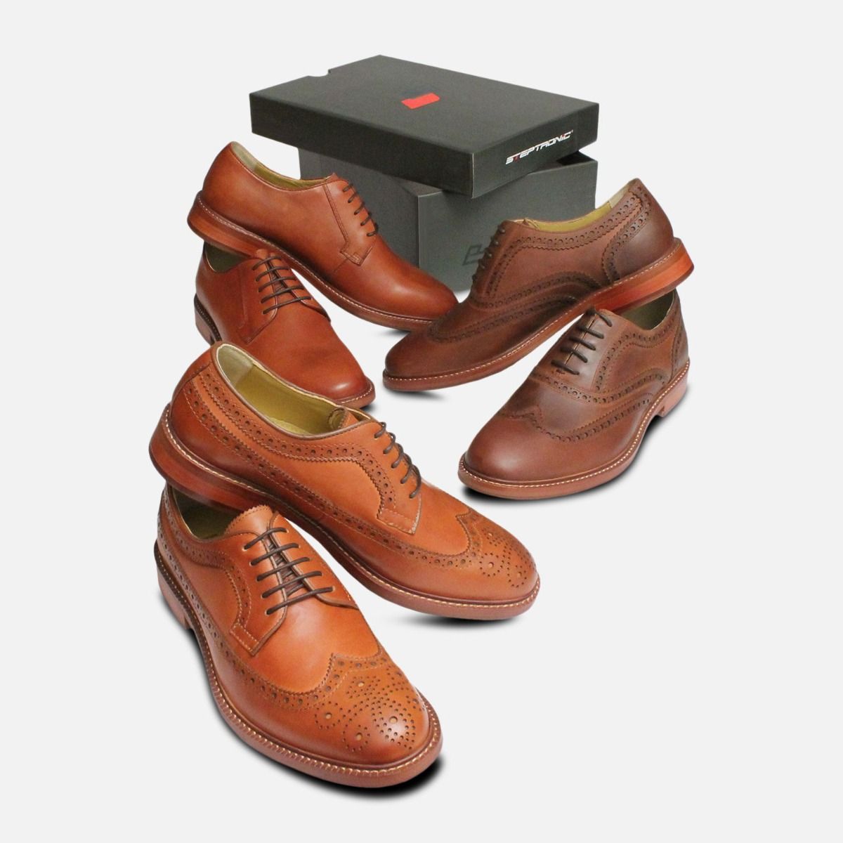 Steptronic Bath Mens Brown Wingcap Country Brogues