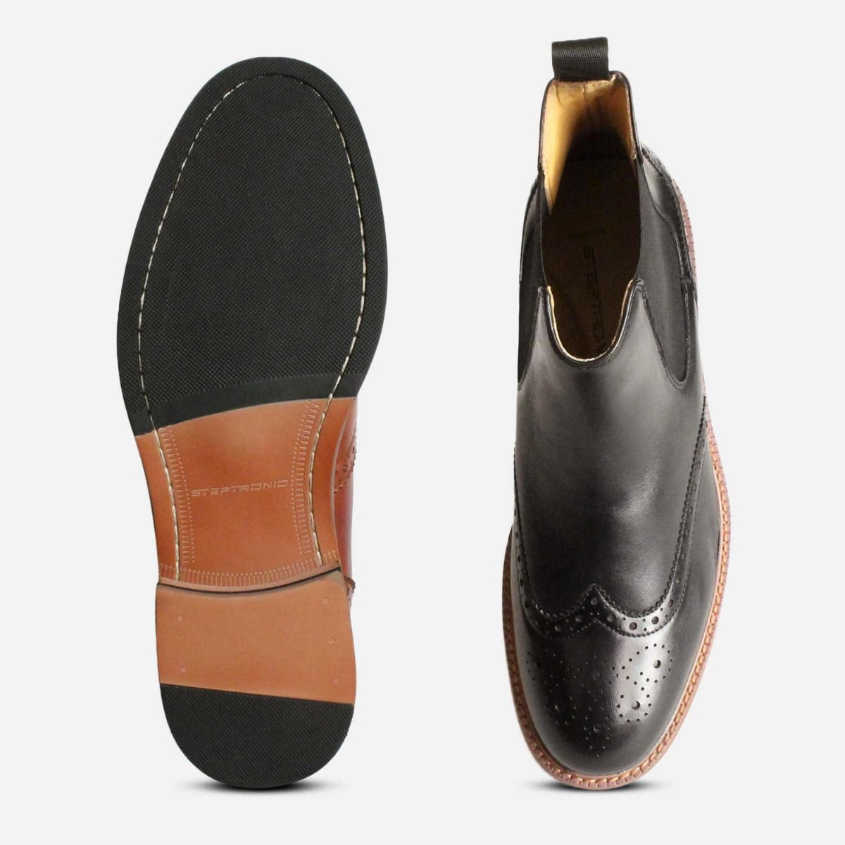 Steptronic Buckingham 2 Country Brogue Boot in Black