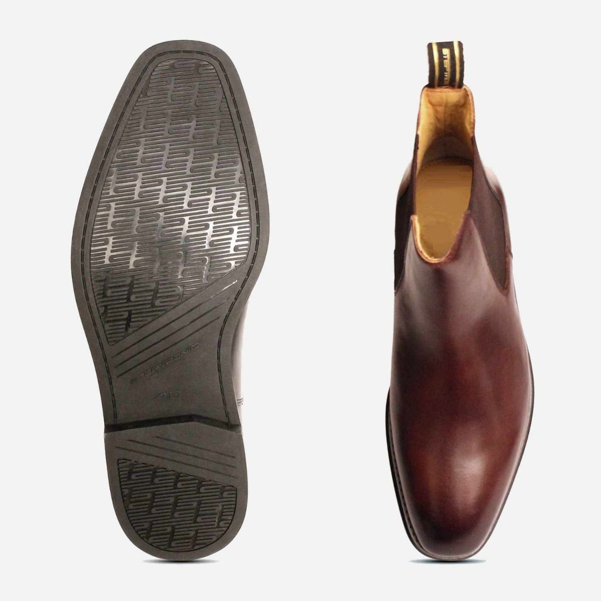 Steptronic Square Toe Designer Dark Brown Chelsea Boots