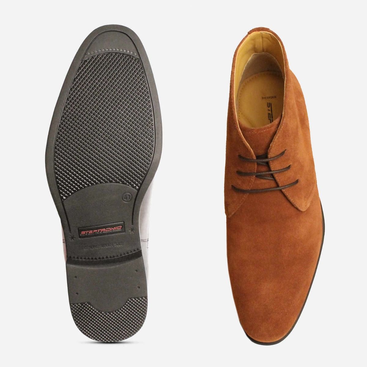 Steptronic Ginger Suede Comfort Lace Up Chukka Boots