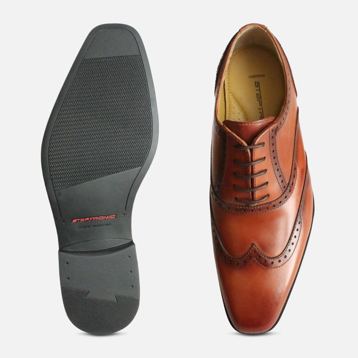 Steptronic Mens Brown Hastings Wingcap Oxford