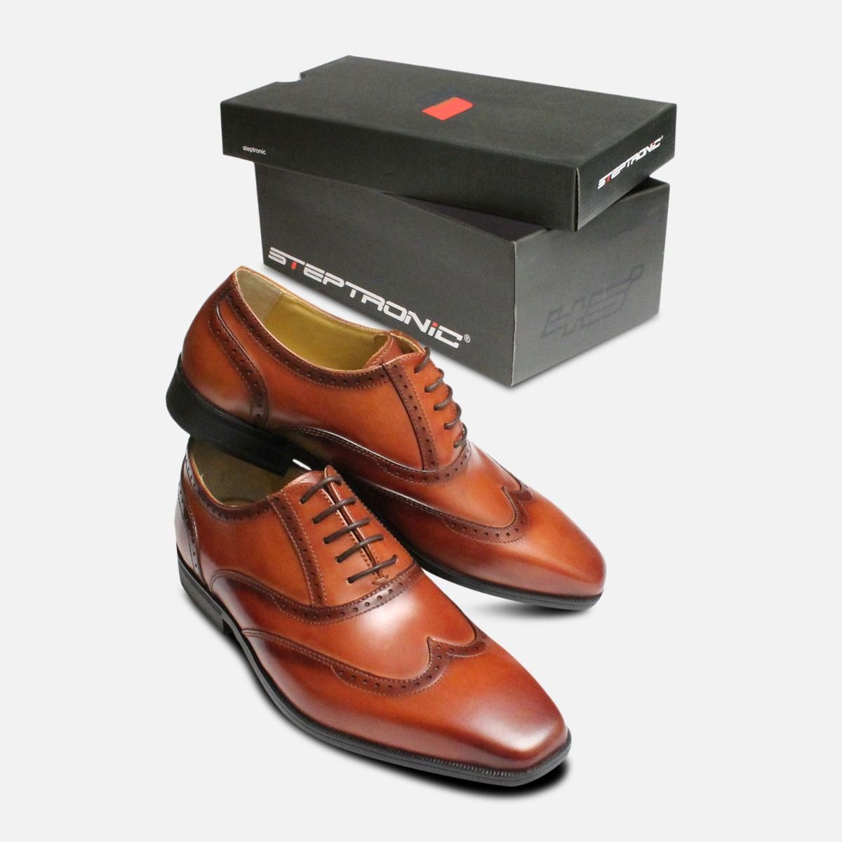 Steptronic Mens Brown Hastings Wingcap Oxford