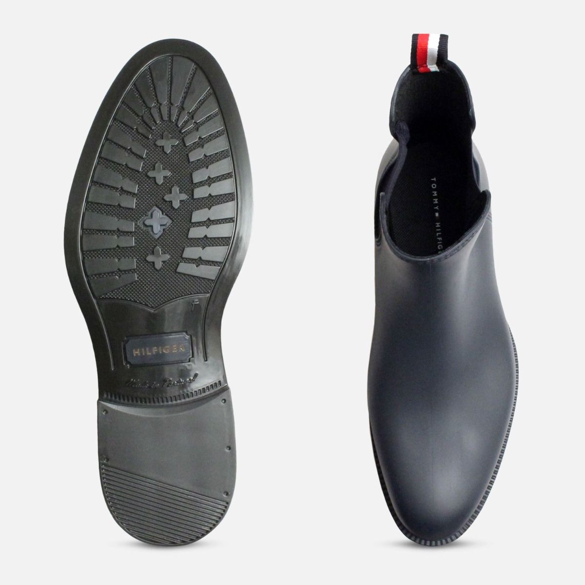 Navy Blue Tommy Hilfiger Stream Rubber Chelsea Welly
