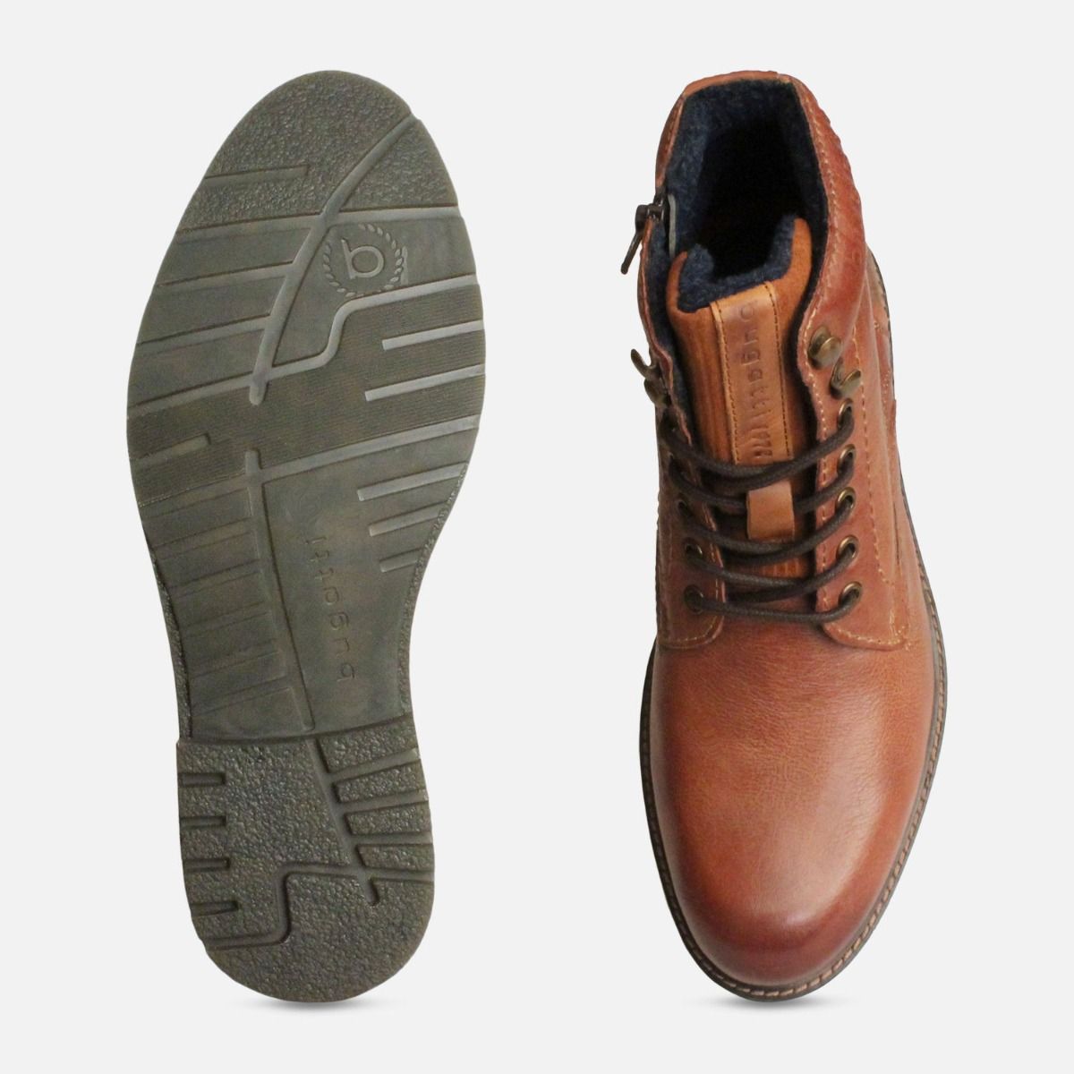 Commander Bugatti Warm Lined Mid Boots in Brown