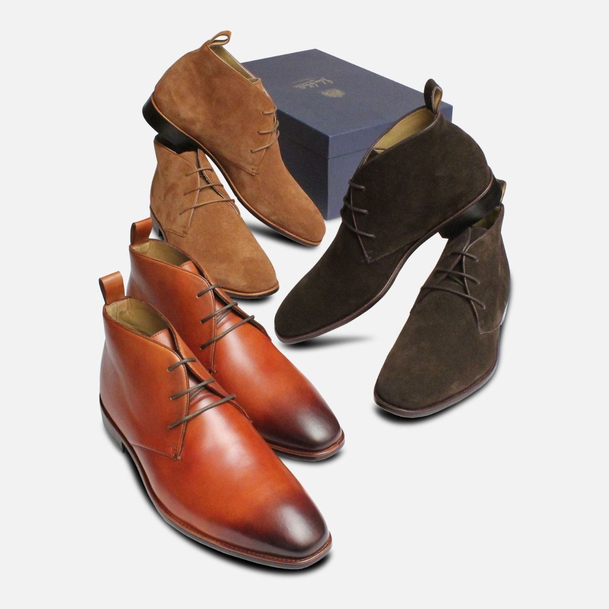 Tan Leather Chukka Boots for Men
