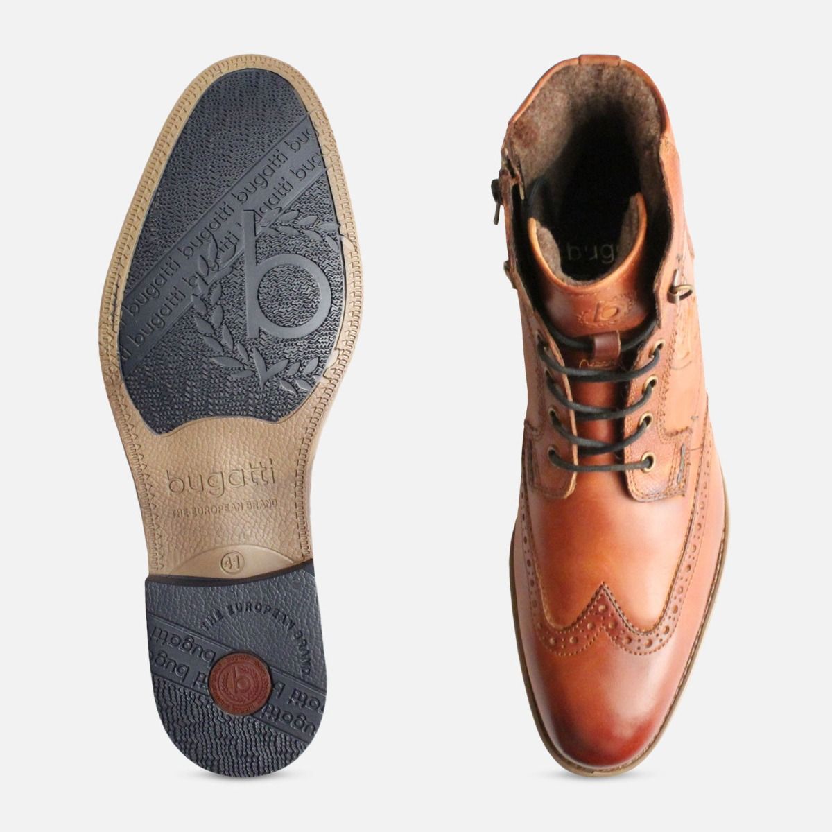 Commander Bugatti High Boots in Antique Tan