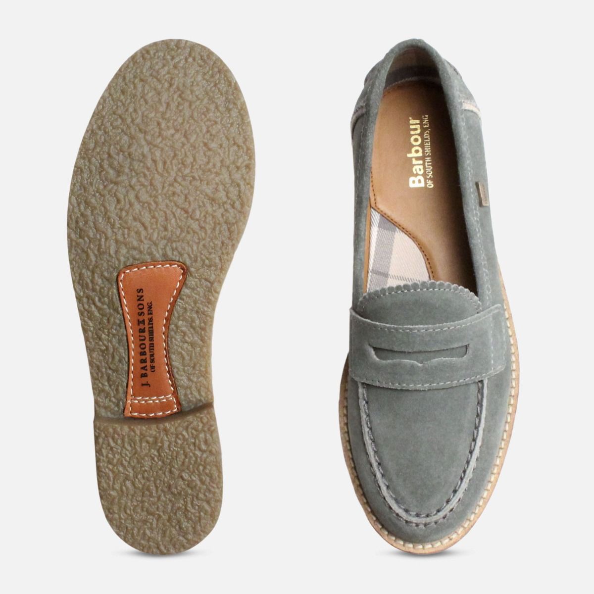 Barbour Briony College Loafer in Teal Suede