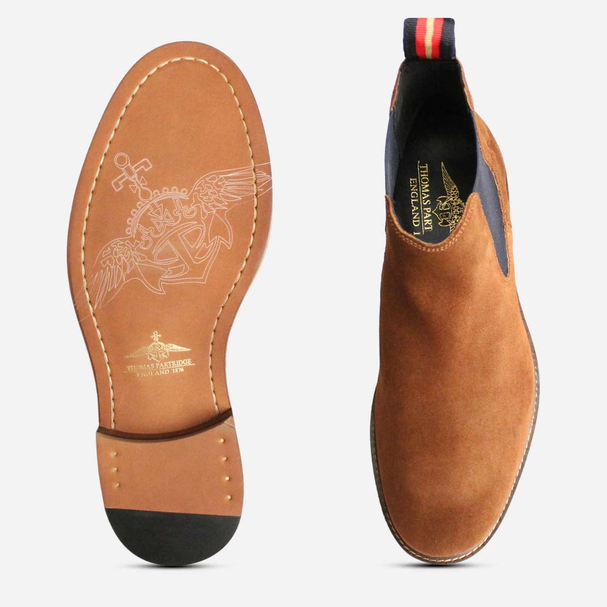 Thomas Partidge Cranwell II Chelsea boot in Tobacco Suede