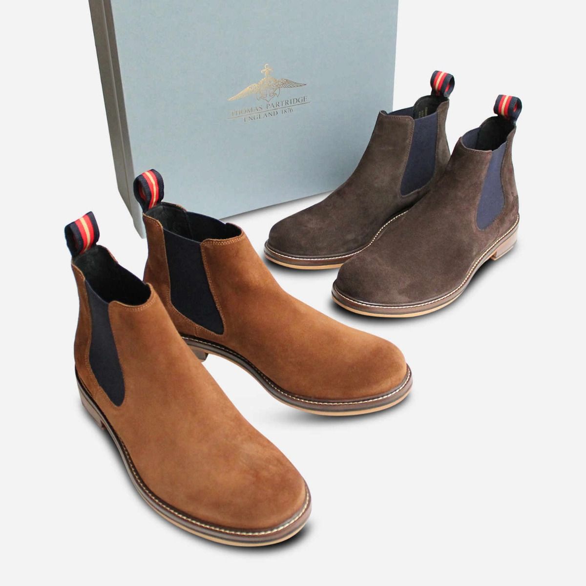 Thomas Partidge Cranwell II Chelsea boot in Tobacco Suede