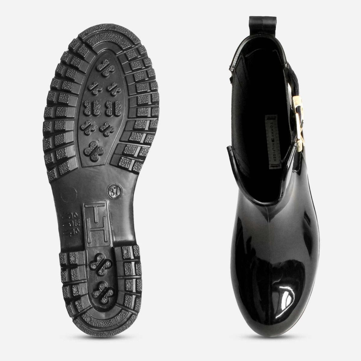 Luxury Tommy Hilfiger Black Chelsea Welly for Ladies