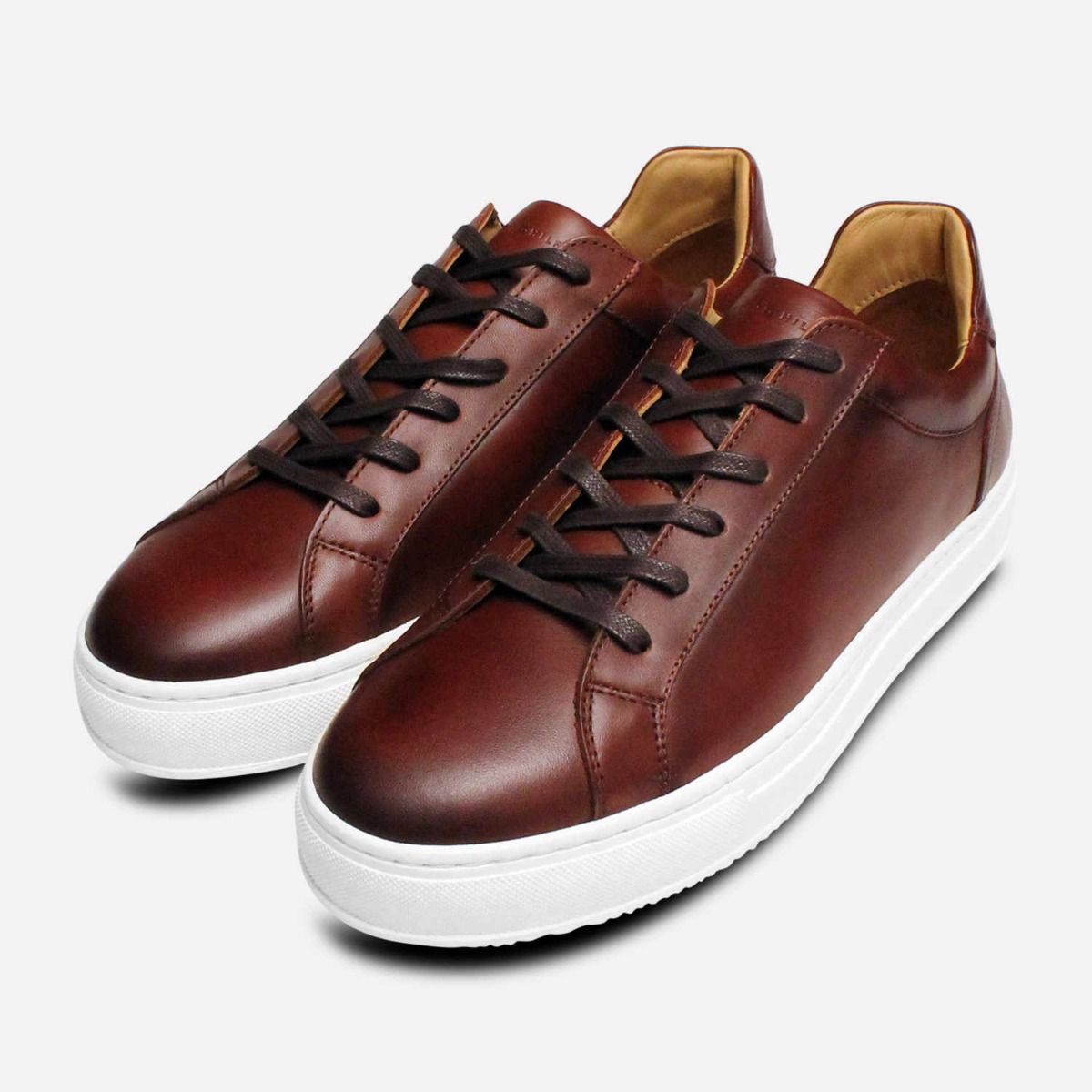 Tommy Hilfiger Brown Men’s Work Shoes Waxy Brown Tommy Hilfiger Designer Moon Hi Tops main image 2
