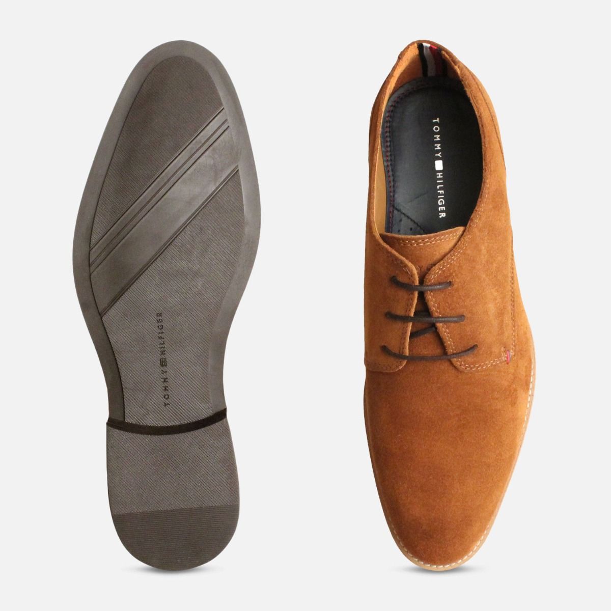 Tommy Hilfiger Cognac Suede Mens Daytona Shoes