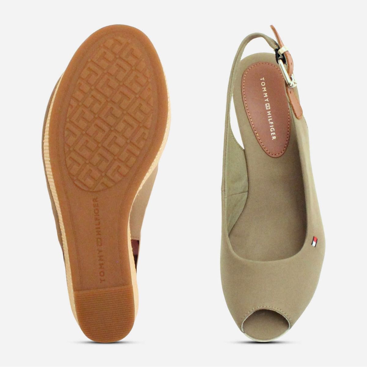 Tommy Hilfiger Khaki Green Elba Wedge Sandals