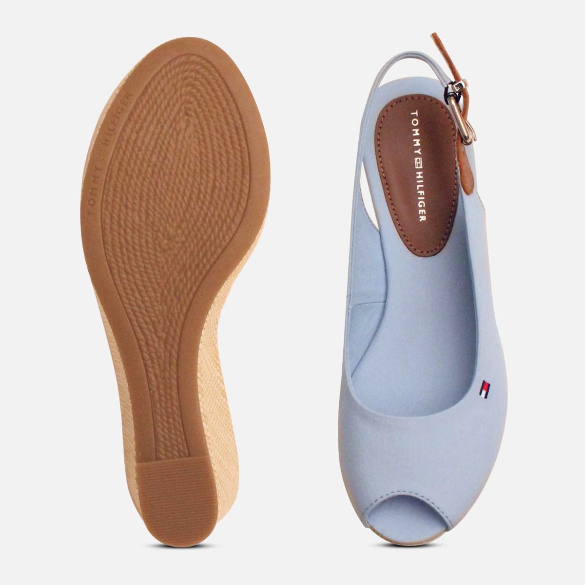 Tommy Hilfiger Elba Baby Blue Womens Wedge Sandals