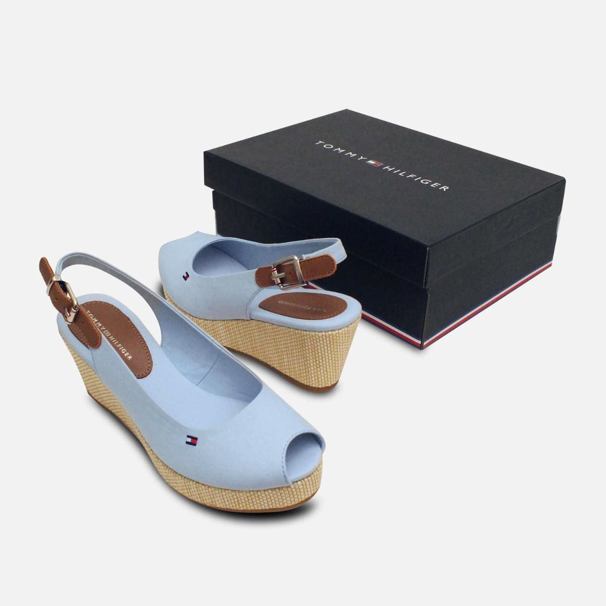 Tommy Hilfiger Elba Baby Blue Womens Wedge Sandals