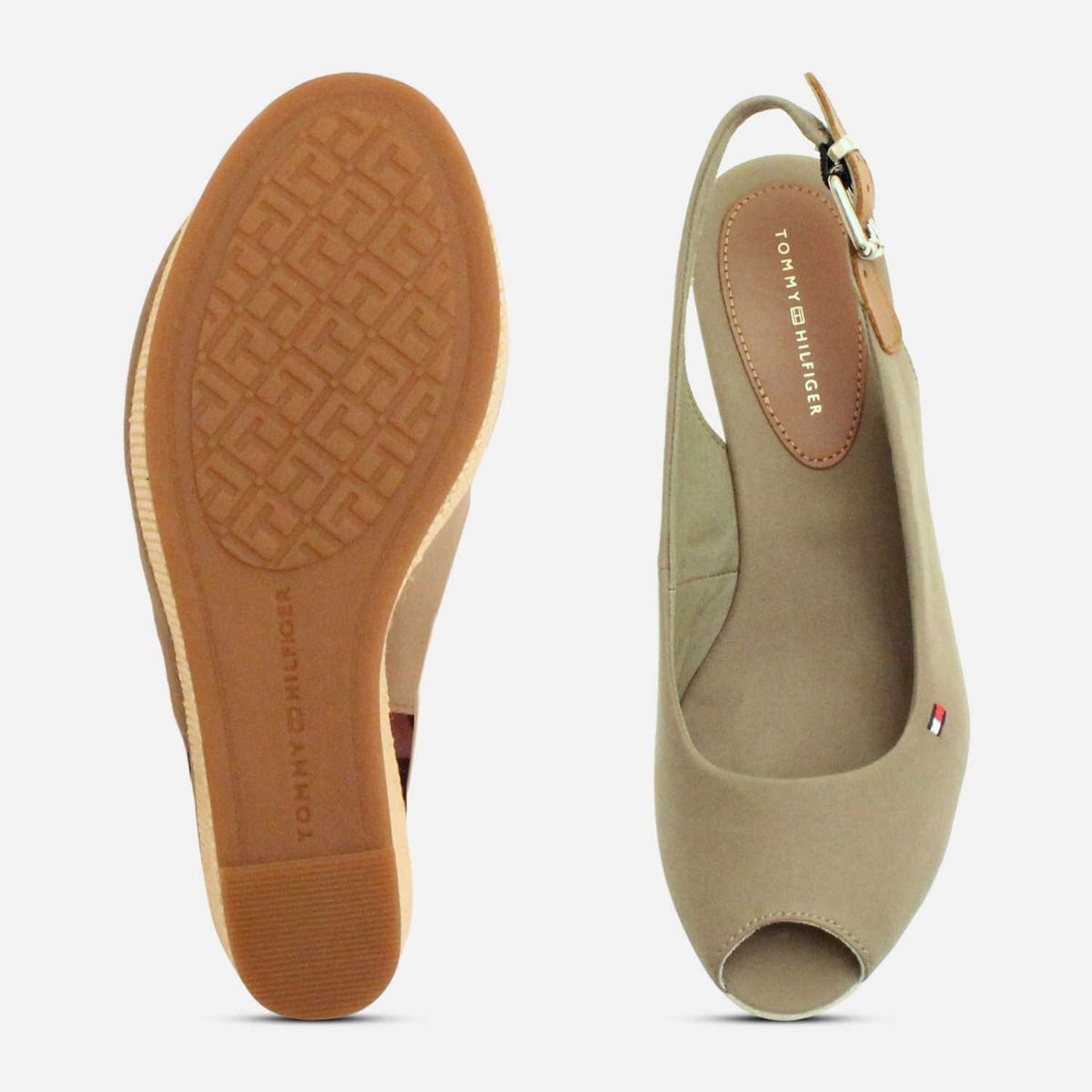 Tommy Hilfiger Elena Wedge Sandals in Khaki Green