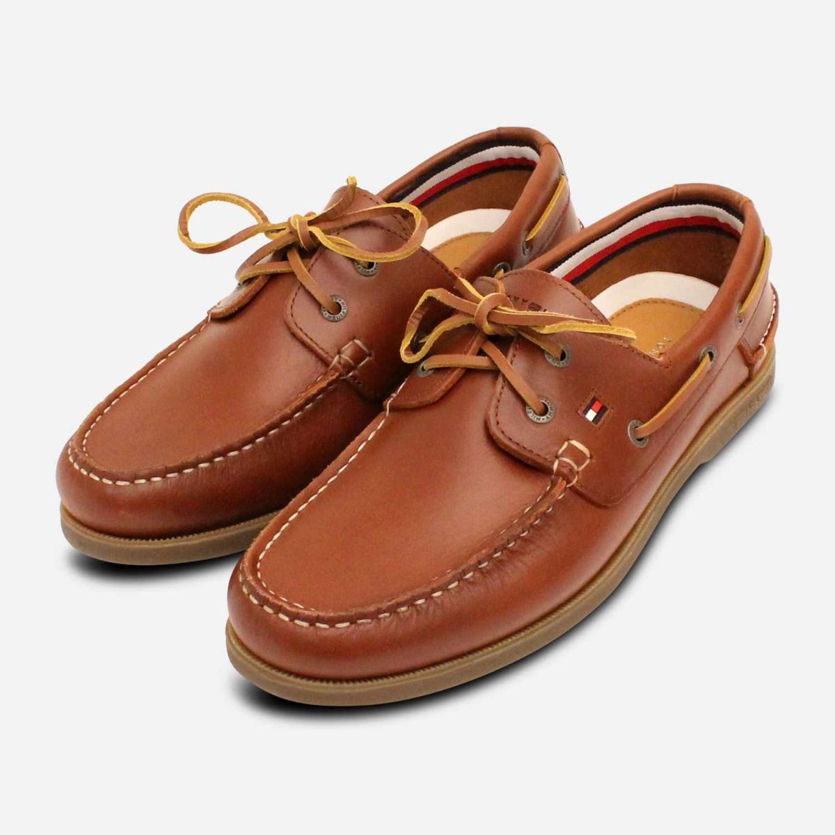 Tommy Hilfiger Light Brown Designer Boat Shoes display picture 1