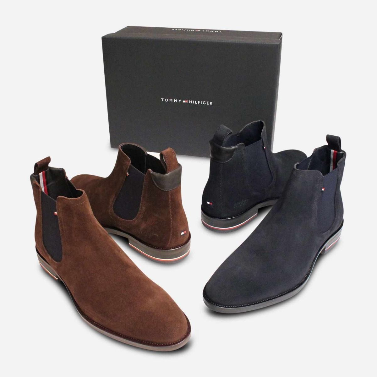 Tommy Hilfiger Designer Brown Suede Chelsea Boots