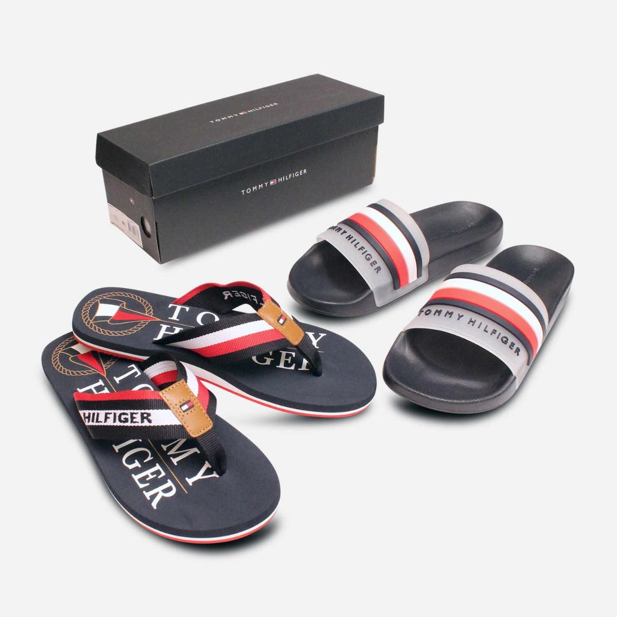 Tommy Hilfiger Navy Blue Designer Mens Pool Sliders