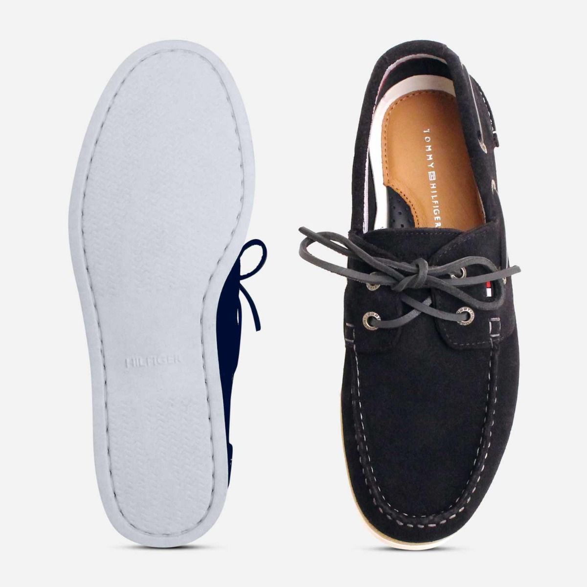 Tommy Hilfiger Navy Blue Suede Designer Boat Shoes