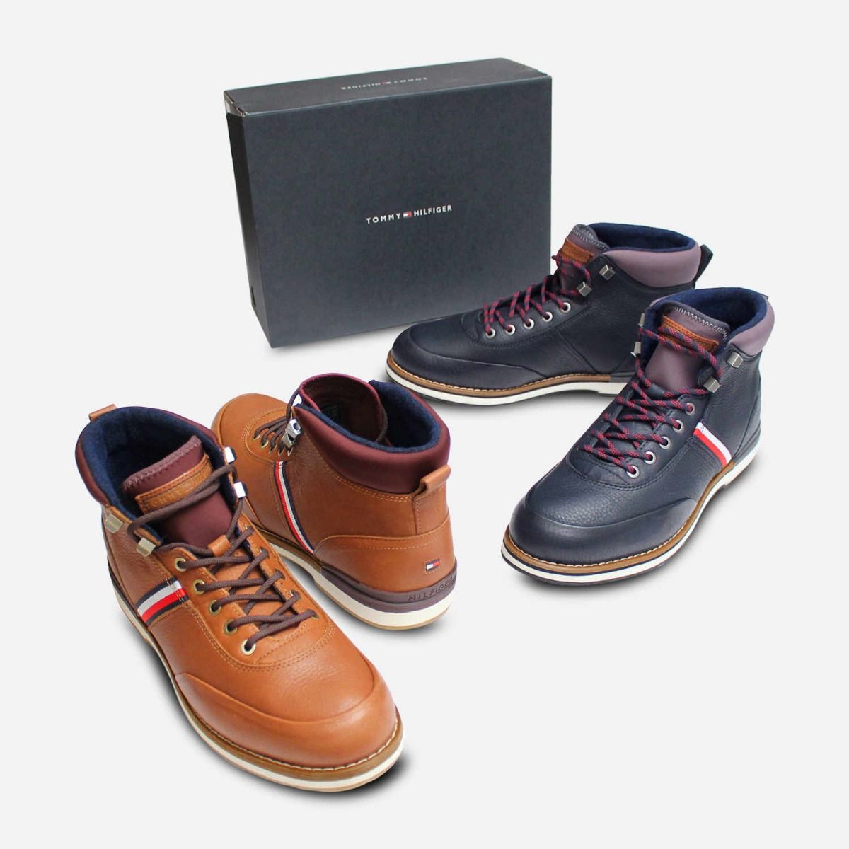 Tommy Hilfiger Luxury Mens Outdoor Boots in Navy Blue