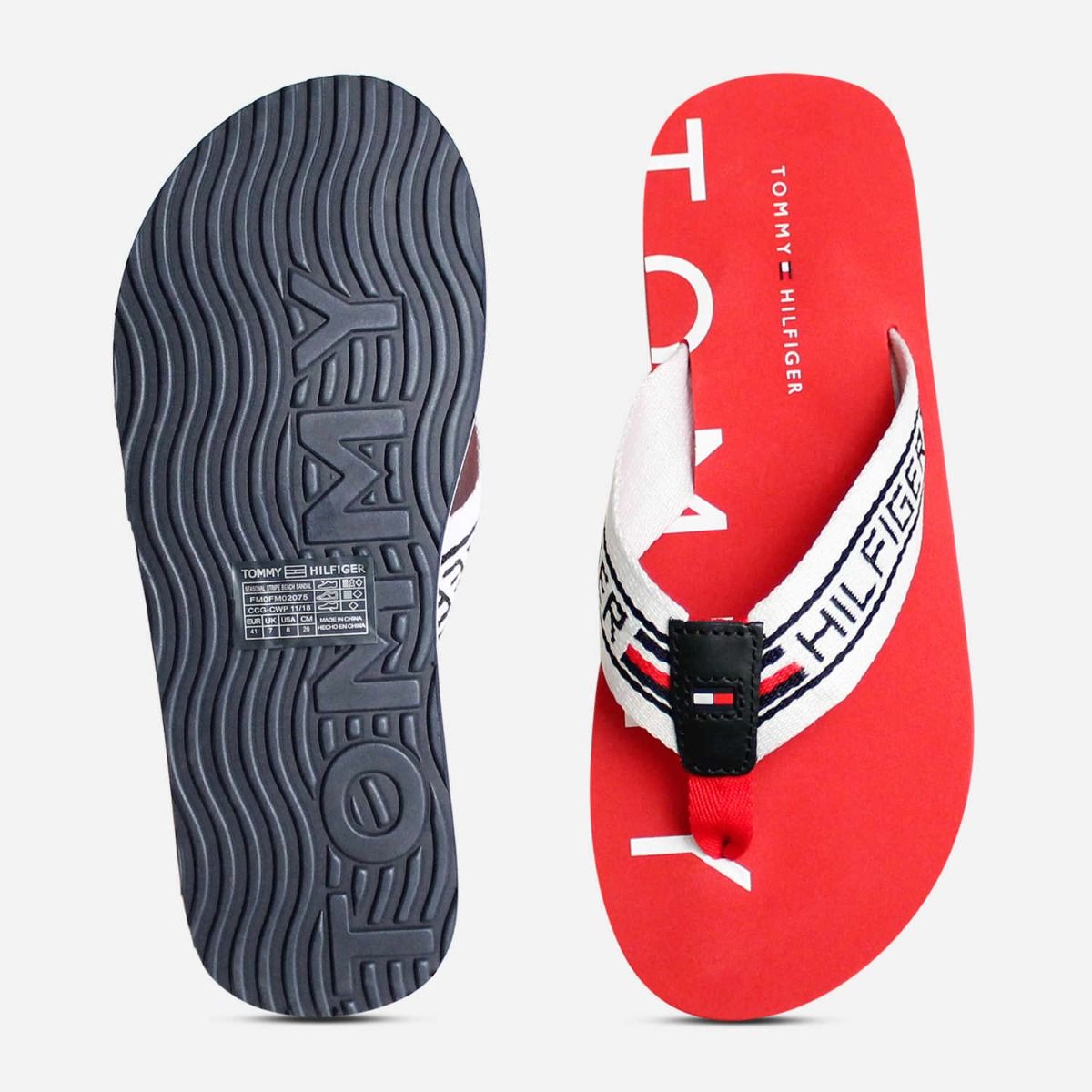 Tommy Hilfiger Tango Red Designer Flip Flop Sandals