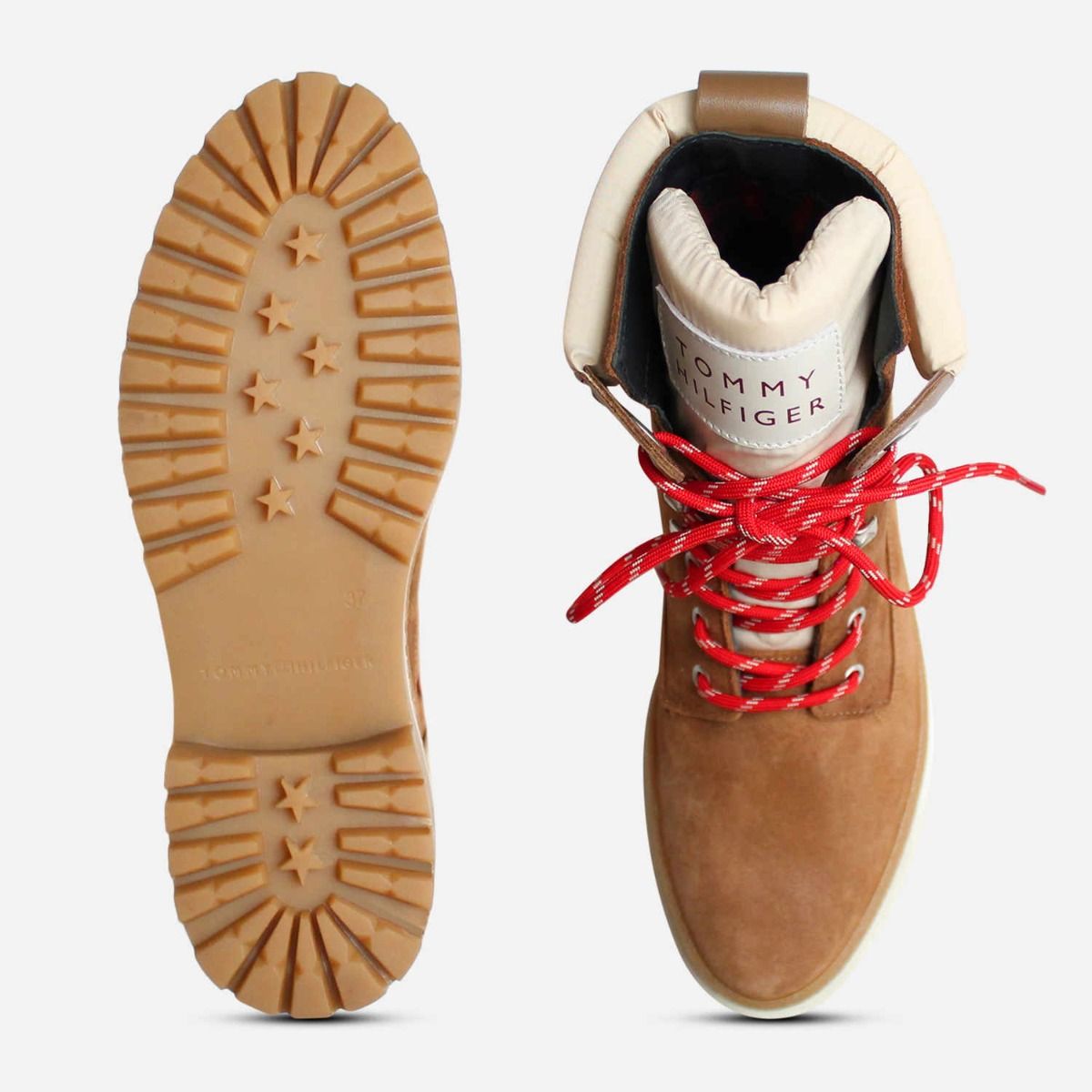 Tommy Hilfiger Sporty Outdoor Lace Up Bootie in Light Brown