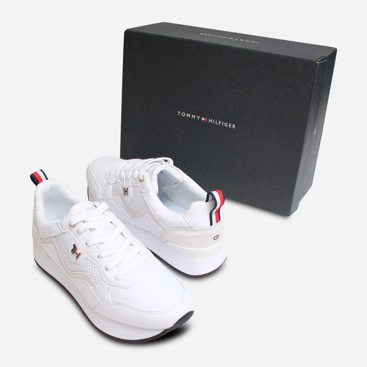 Luxury Tommy Hilfiger White & Gold City Sneaker Shoes