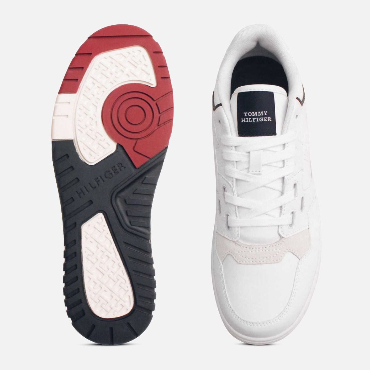 Tommy Hilfiger Premium White Leather Basket Street Trainers