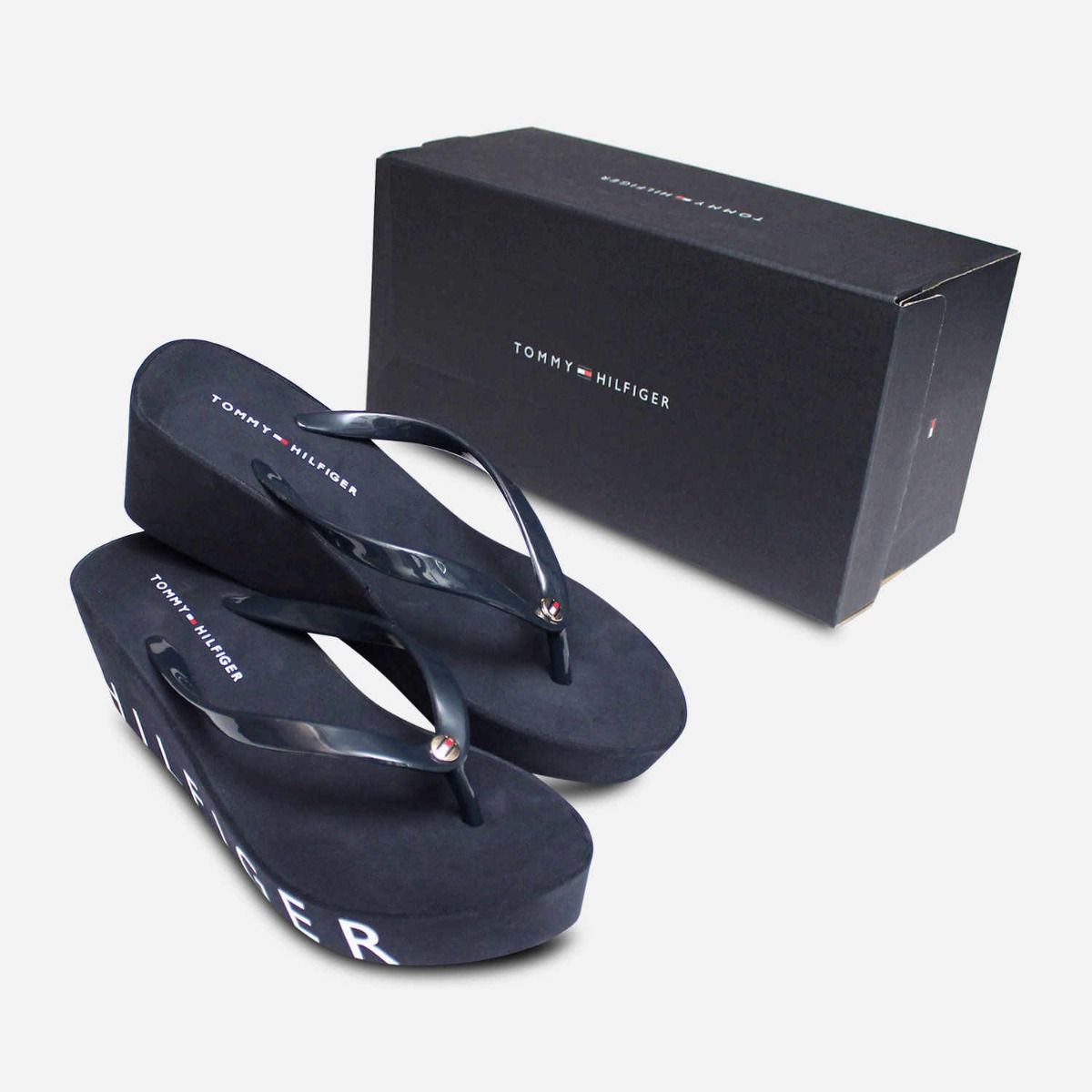 Tommy Hilfiger Wedge Beach Sandal in Navy Blue