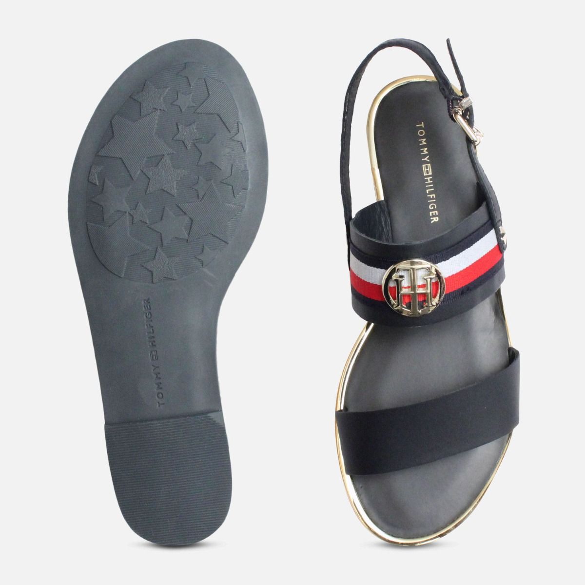 Tommy Hilfiger Flat Summer Sandals in Navy Blue