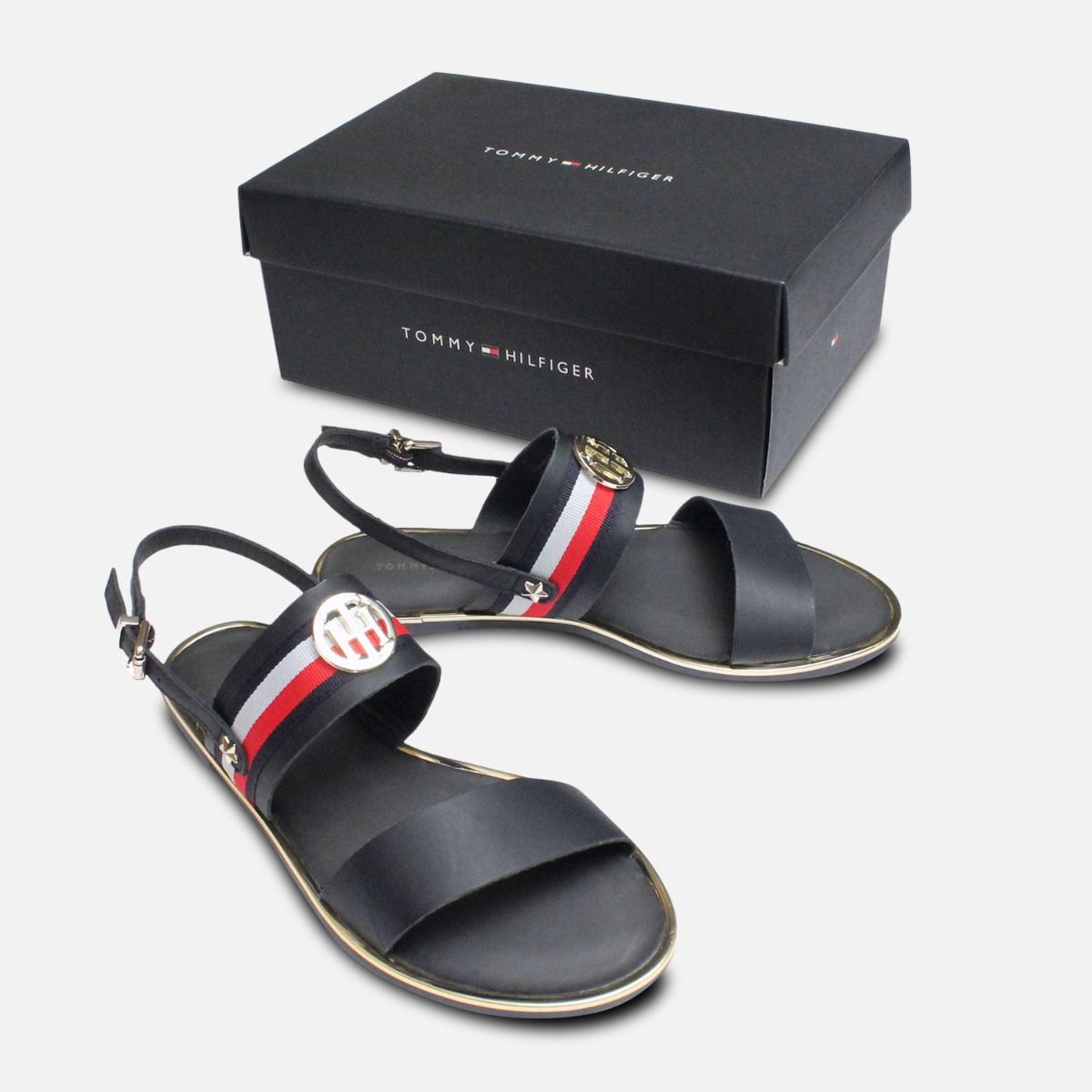 Tommy Hilfiger Flat Summer Sandals in Navy Blue